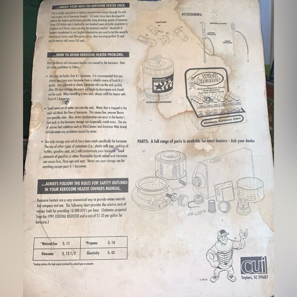 Kerosene Heater Wick #8A Cui 7.5” x 7.5” Prop or Heating Vintage - Picture 3 of 7